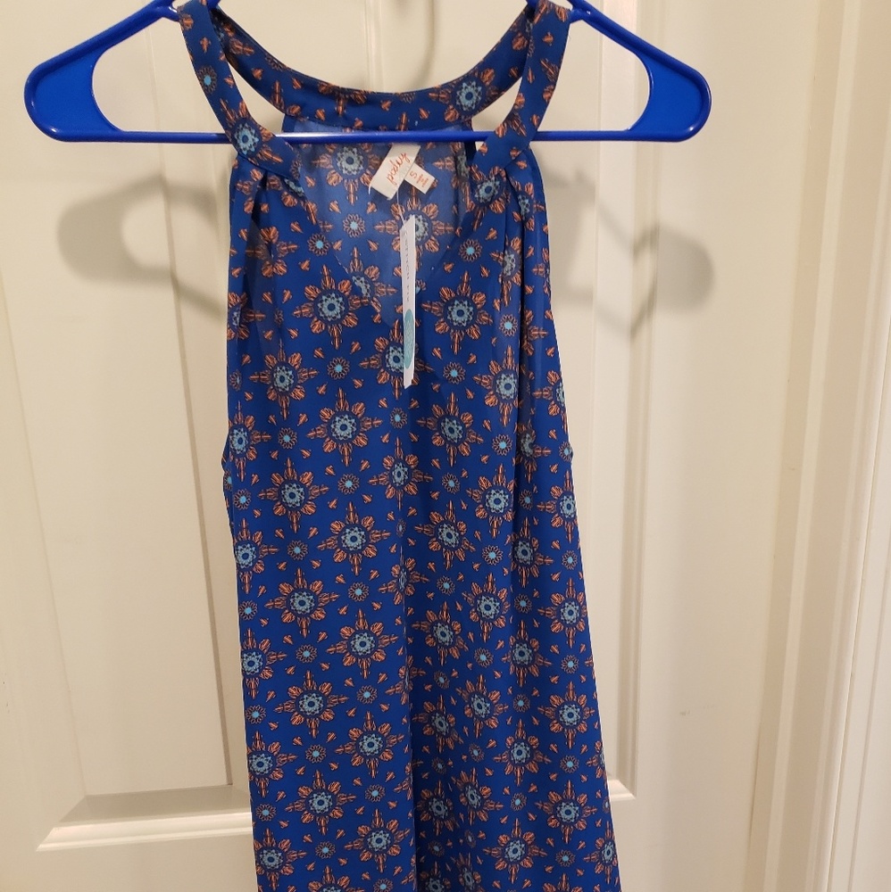 Pixley Small Tank Blue and Orange